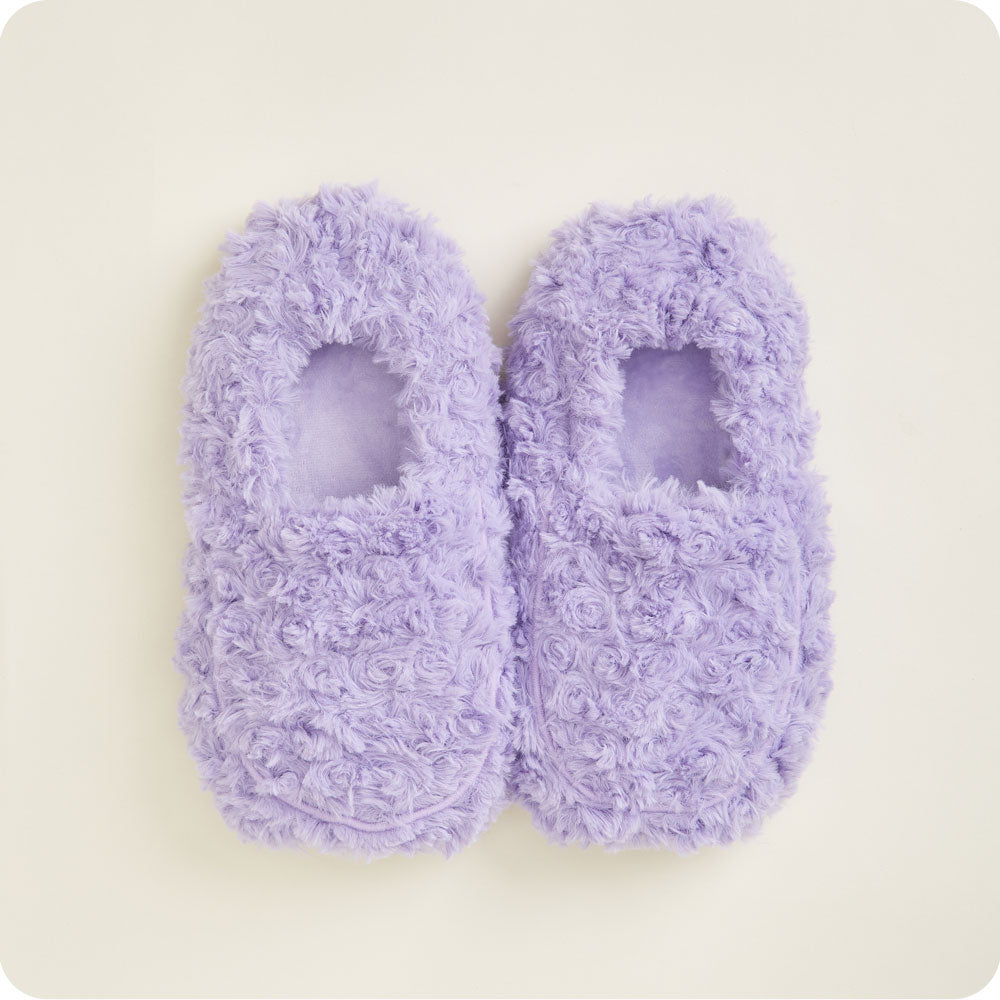 Curly Purple Slippers Warmies® - Classic Notes