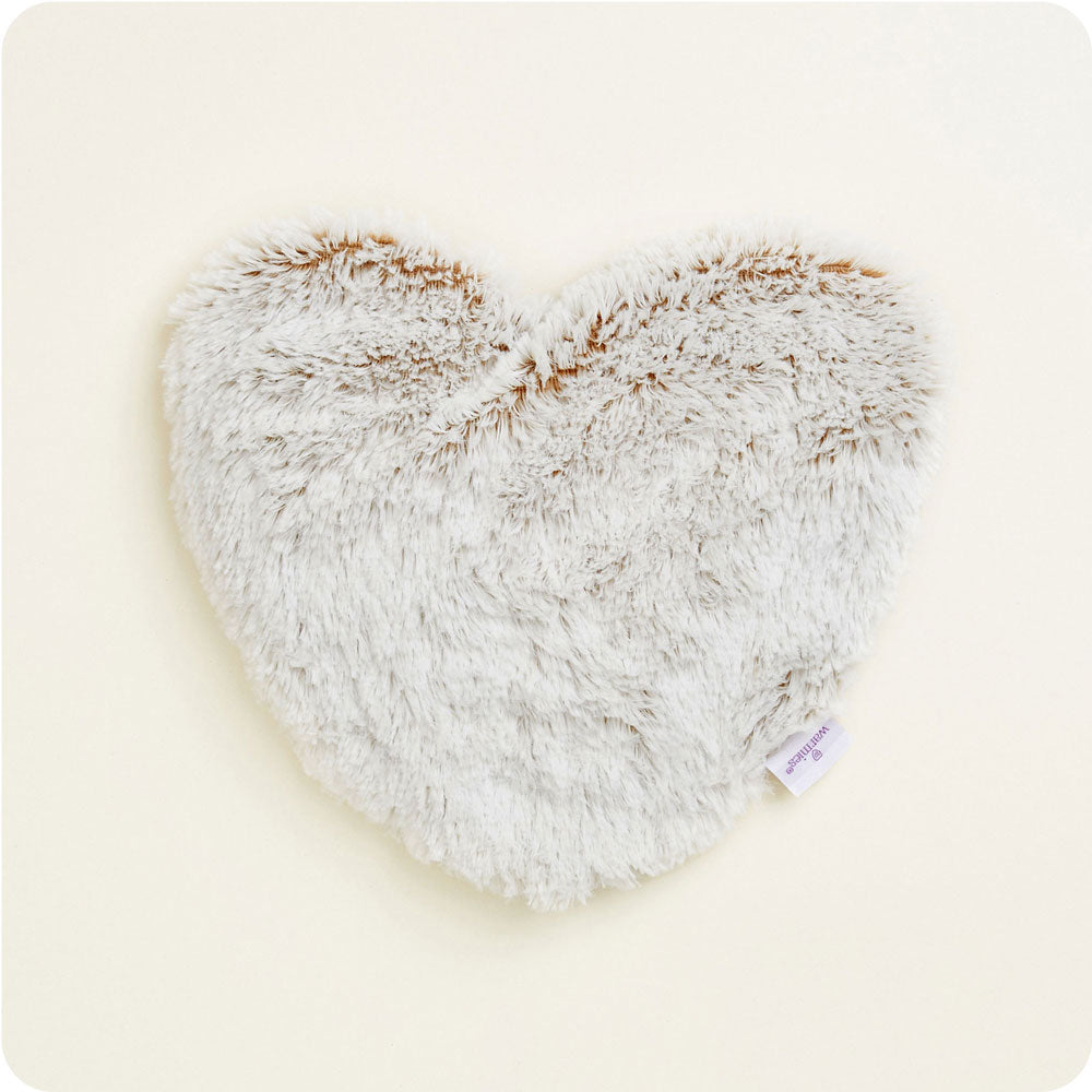 Marshmallow Brown Heart Heat Pad Warmies - Gentle Care