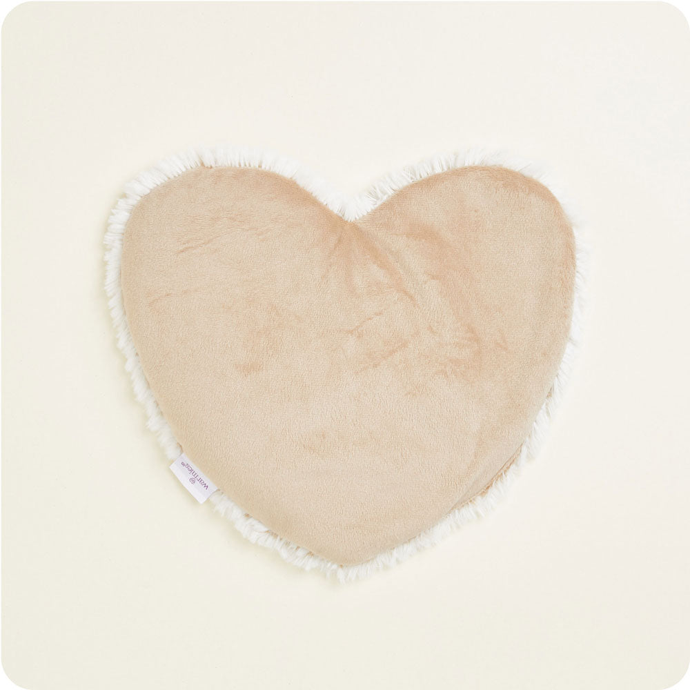 Marshmallow Brown Heart Heat Pad Warmies - Gentle Care