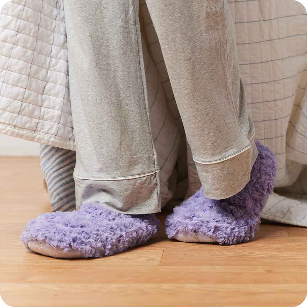 Curly Purple Slippers Warmies® - Classic Notes