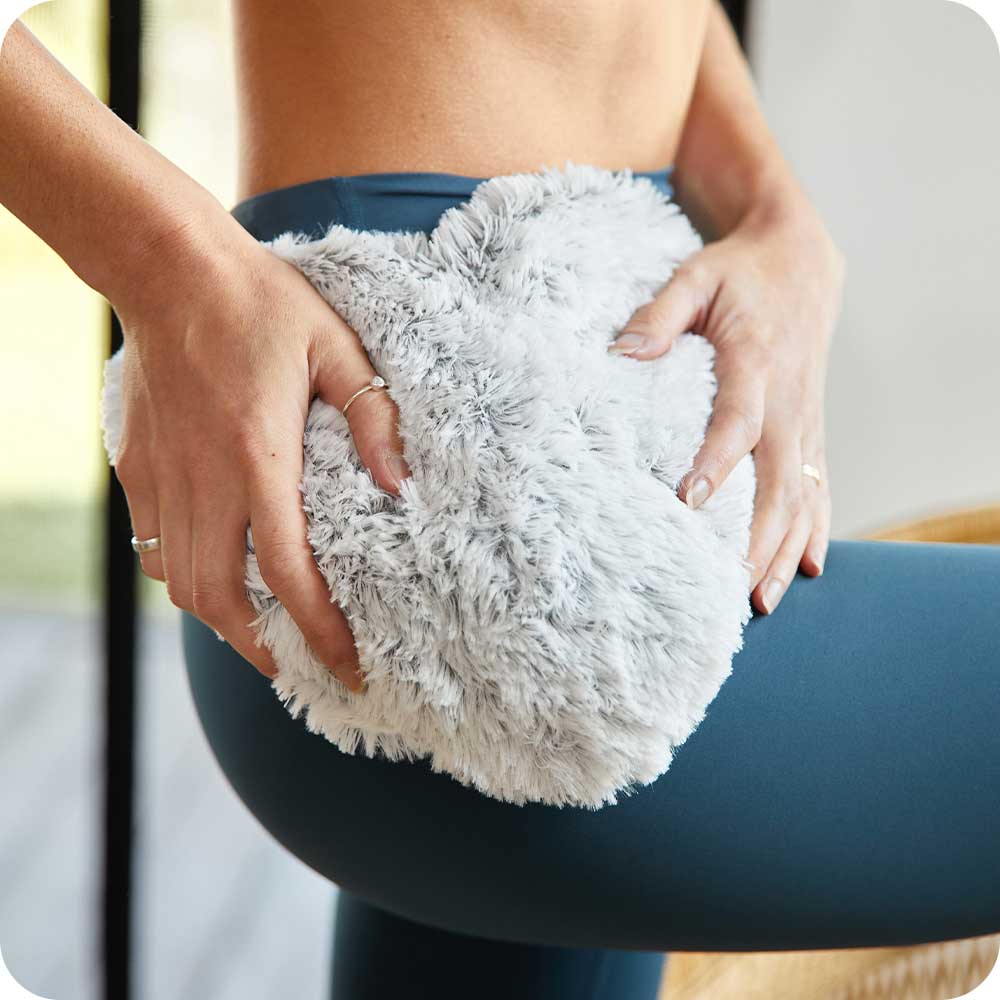 Marshmallow Gray Heart Heat Pad Warmies - Clean Comfort