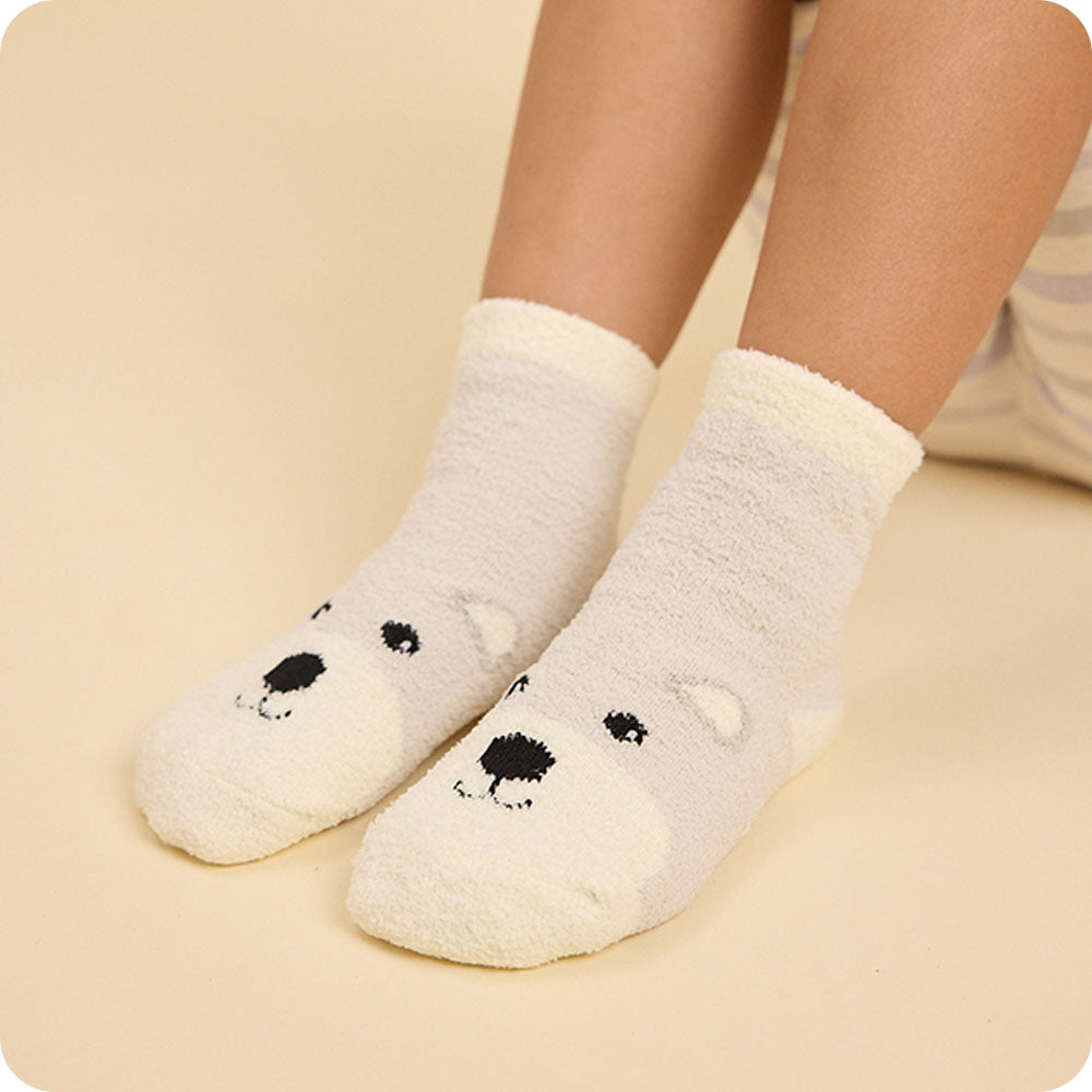 Marshmallow Bear Non-Slip Socks - Soft Warmth
