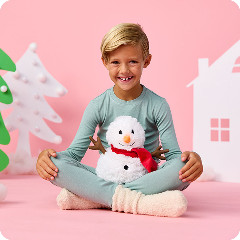 Red Scarf Snowman Warmies - Classic Notes