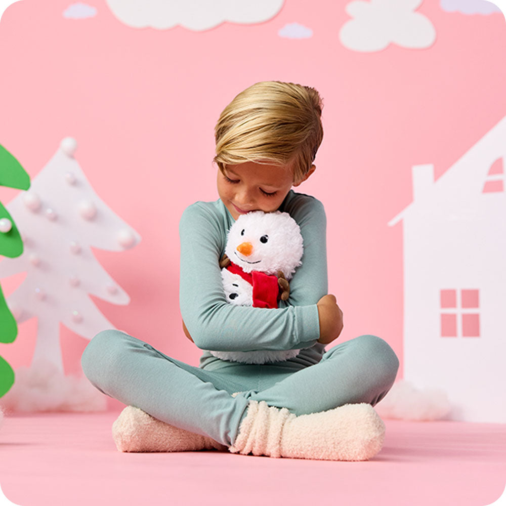 Red Scarf Snowman Warmies - Classic Notes